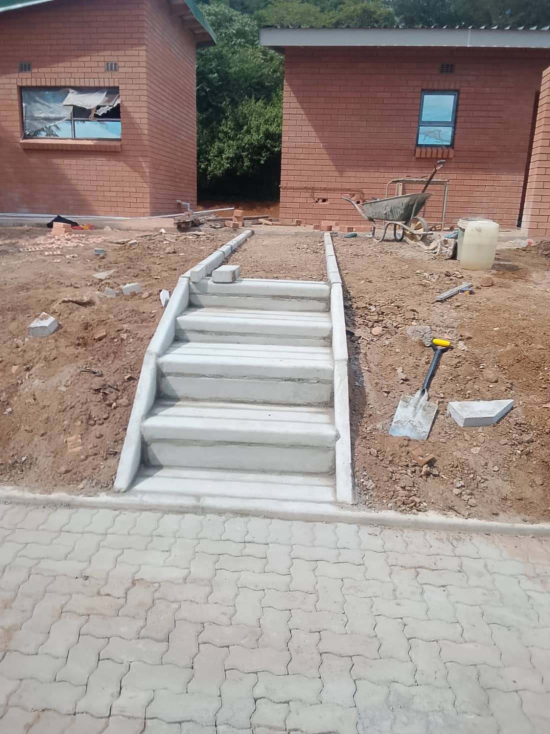 Concrete staircase construction project
